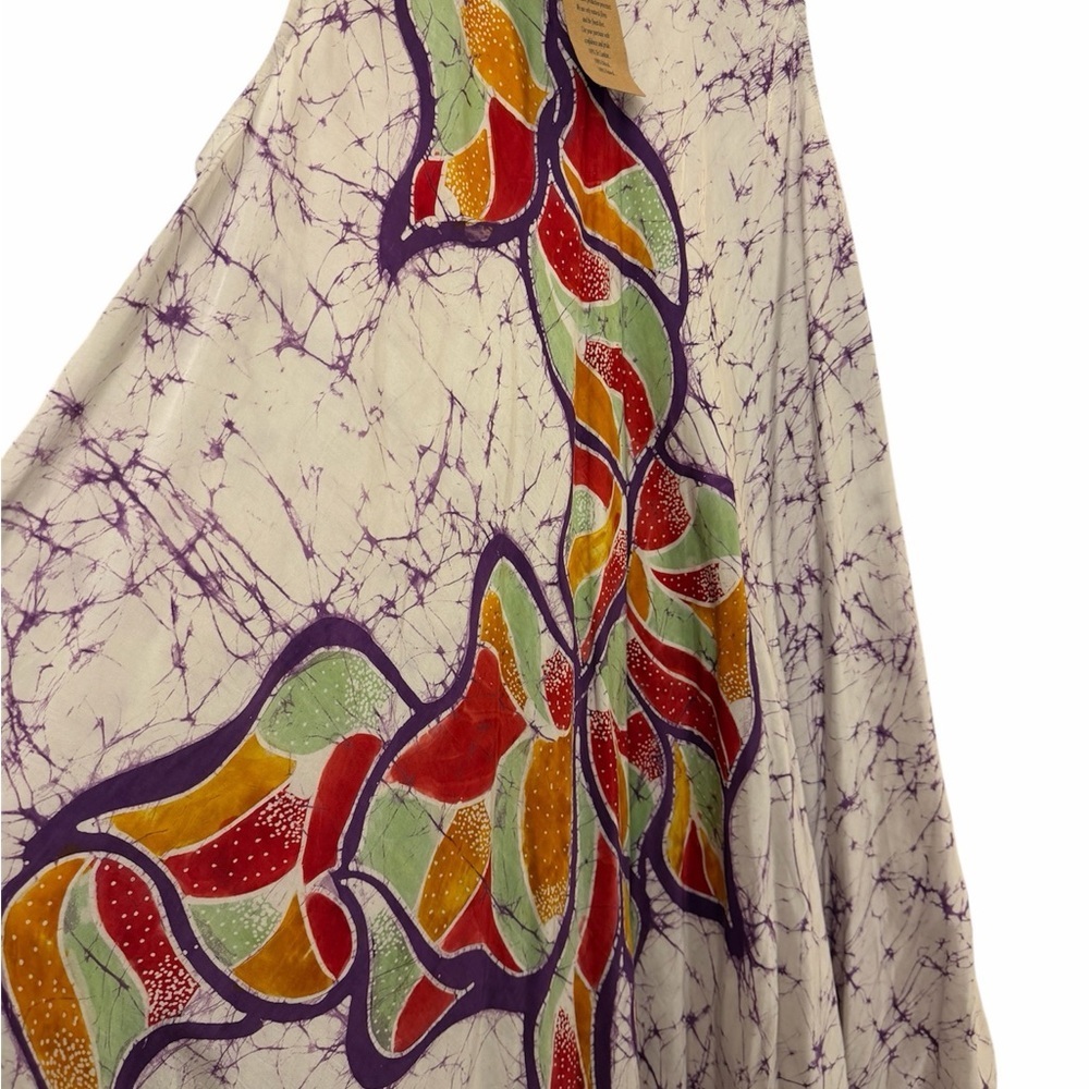 HAND MADE Sleeveless Floral summer Batik Dress - Picture 3 of 12